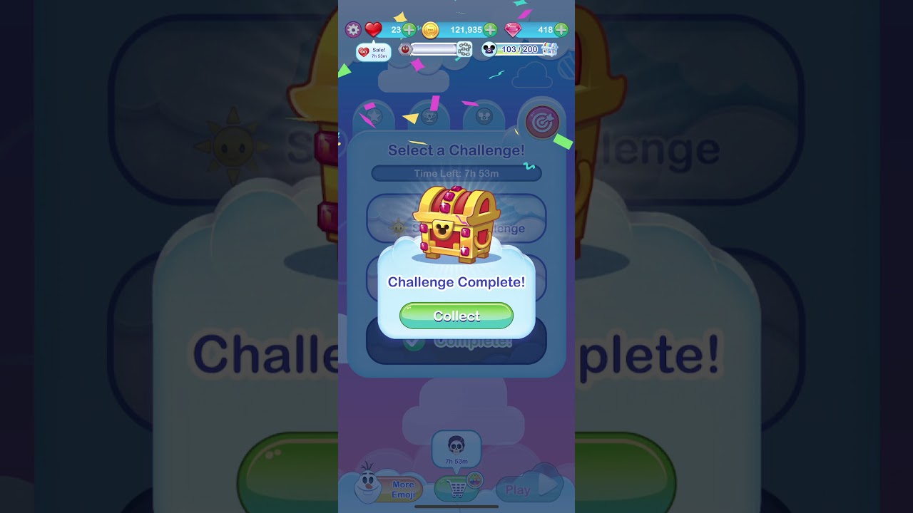 Disney Emoji Blitz - Completing A Daily Challenge and Collecting A Gold Chest #prizes