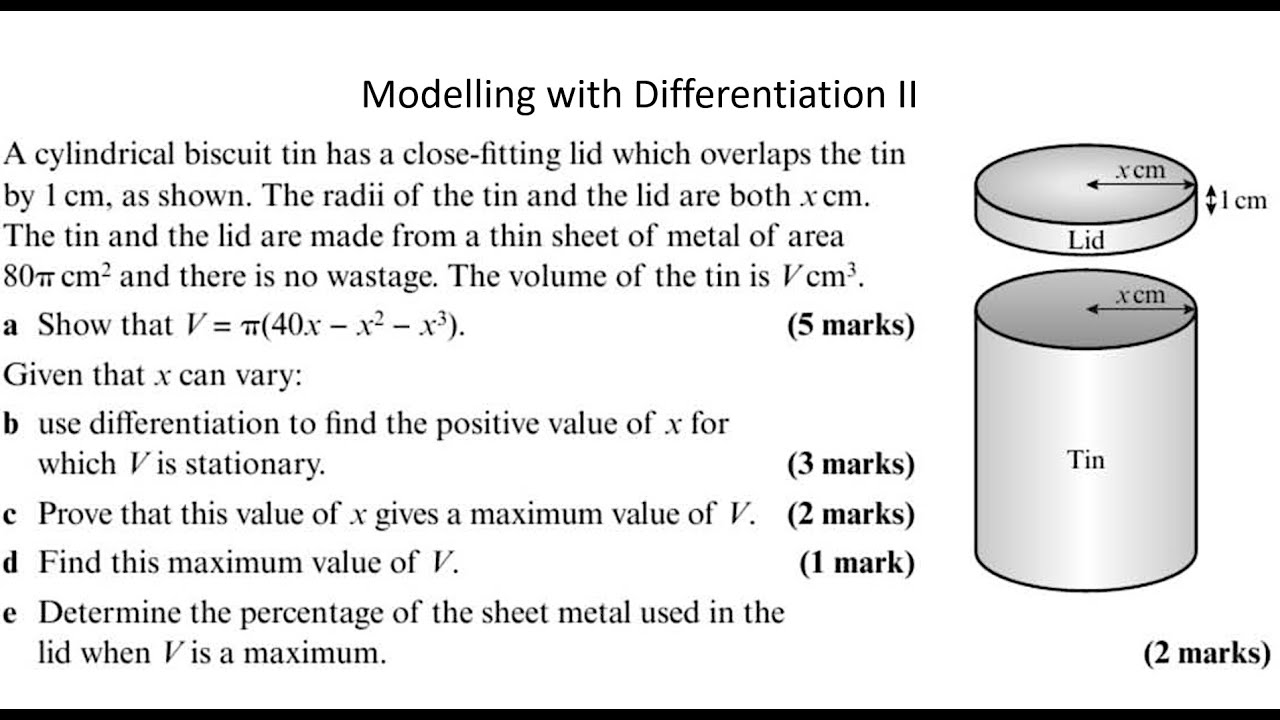 Q2 Modelling with Differentiation