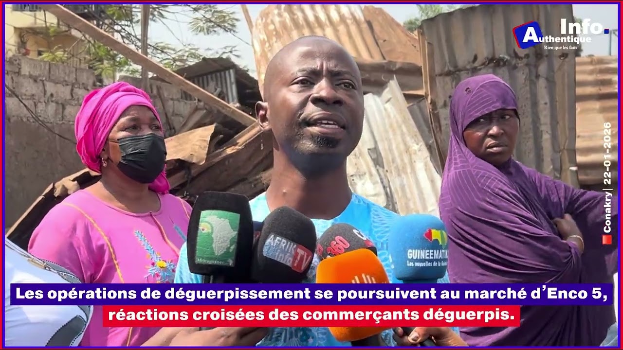 🚨🇬🇳| Déguerpissement au marché d’Enco 5 : entre colère et résignation des commerçants. ⬇️