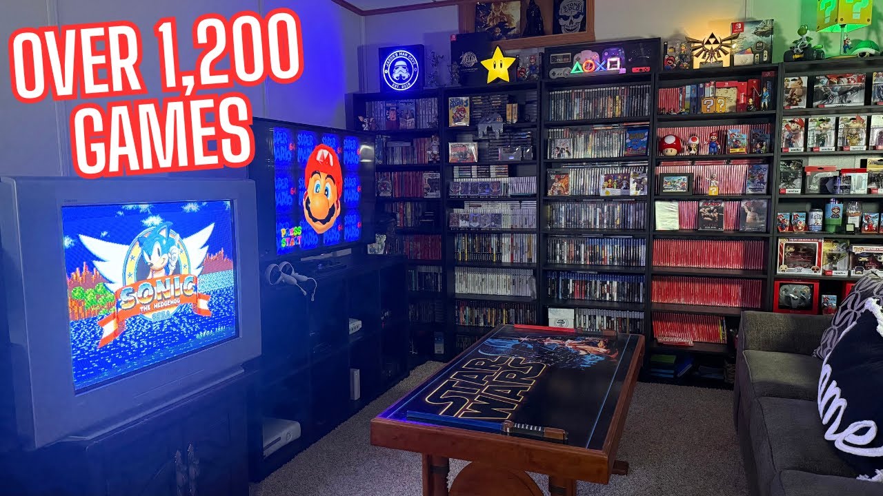 Full Game Room Tour - Games, Consoles, Arcades and MORE