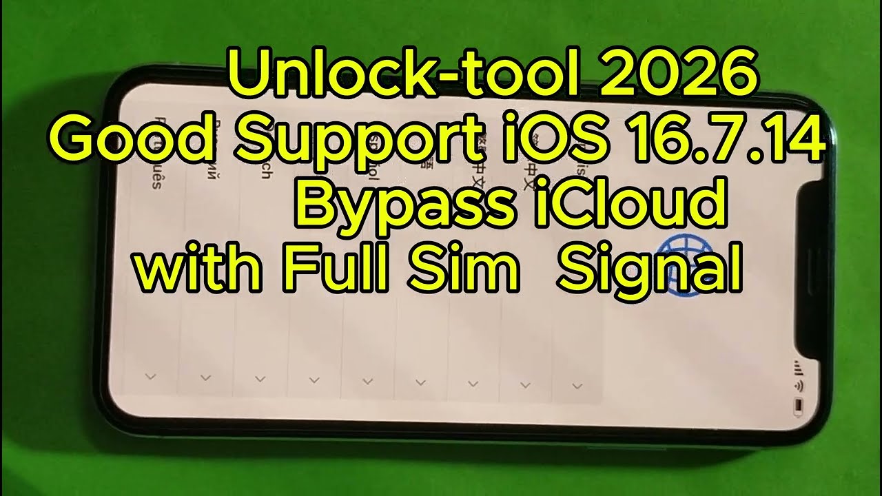 Bypass iCloud with Full Sim  Signal ||  Unlock-tool 2026 || Good Support iOS 16.7.14