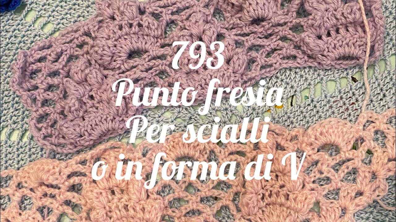 Punto fresia per scialle o motivo a V