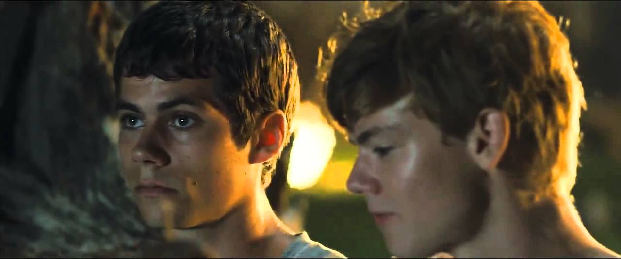 Thomas & Newt Almost Kiss- The Maze Runner