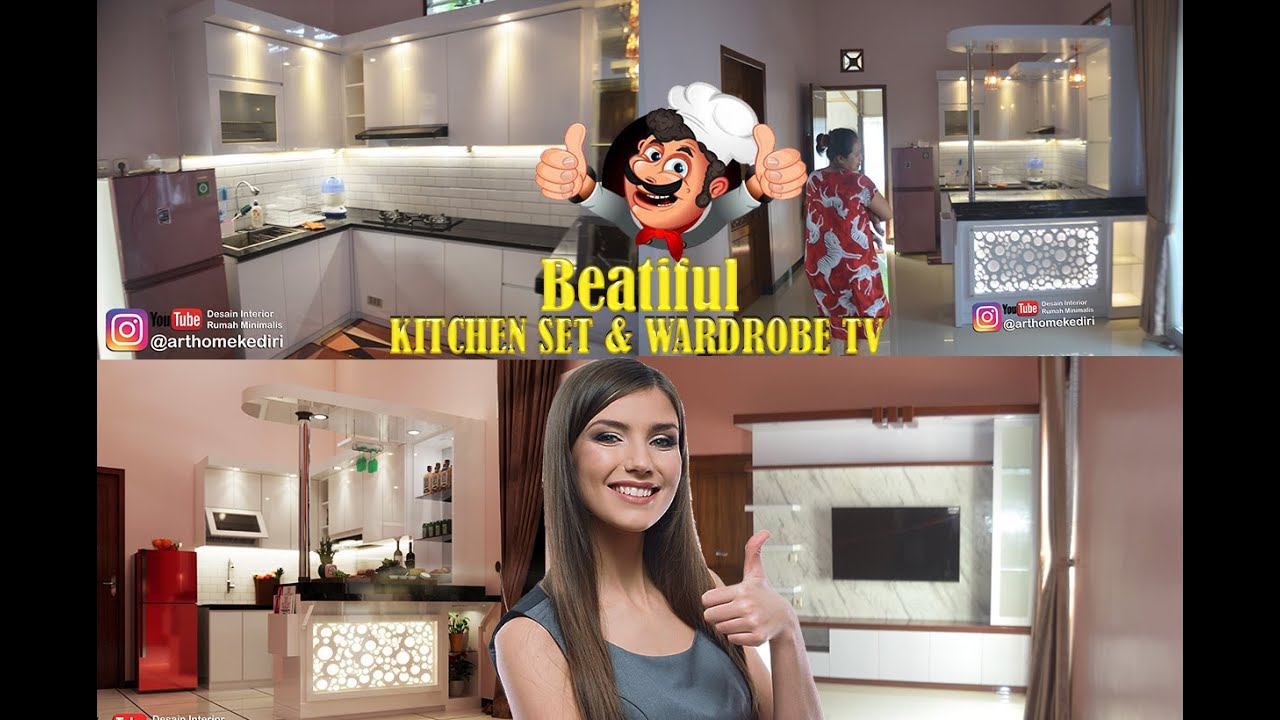 Renovasi rumah minimalis di Blitar di area ruang dapur dg desain kitchen set visual video 3D joss