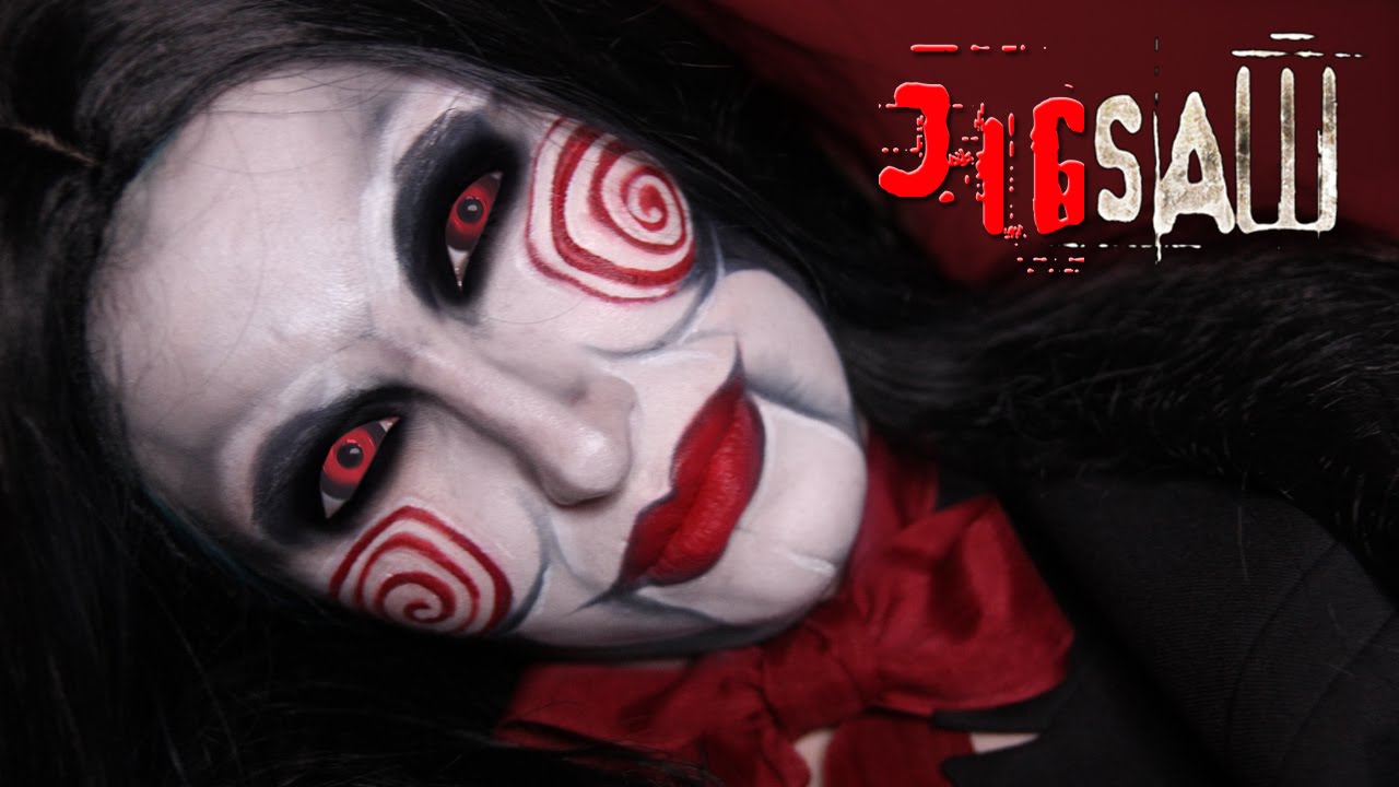 Jigsaw Puppet Makeup Tutorial / Billy SAW Scary Horror Make-up For Halloween