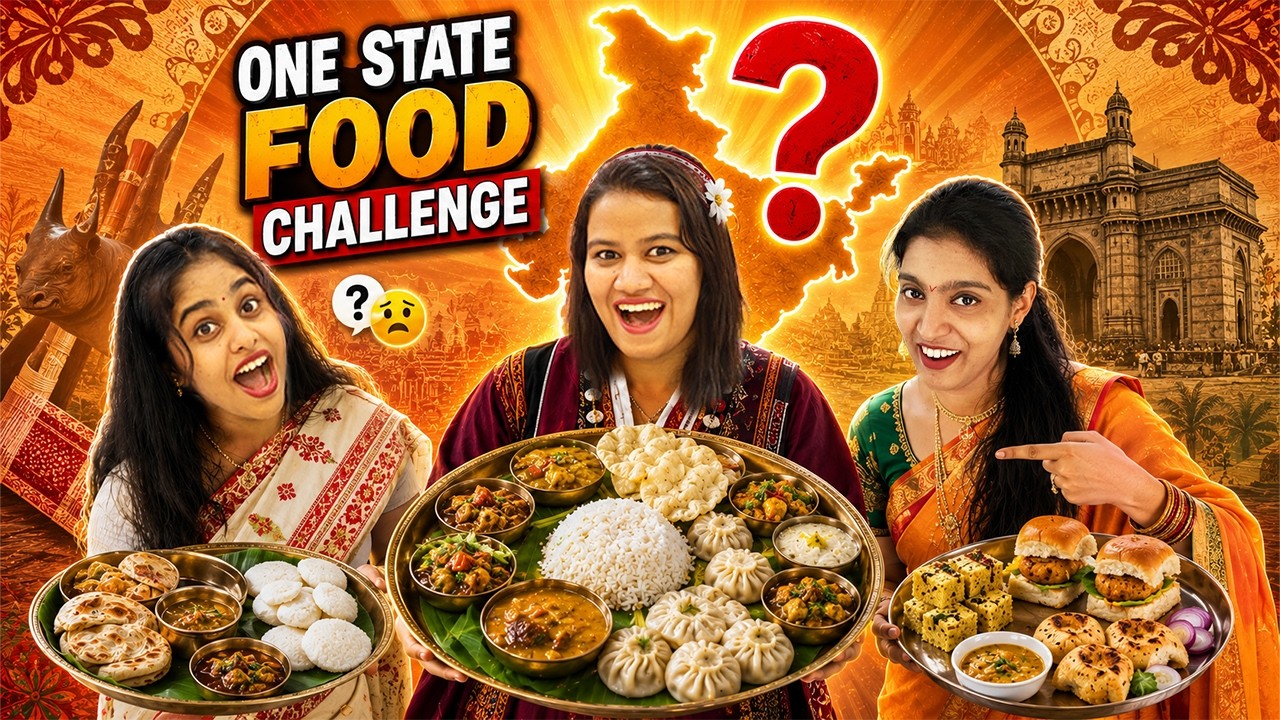 EATING ONLY ONE STATE FOOD FOR ONE DAY CHALLENGE 🤩 | PULLOTHI