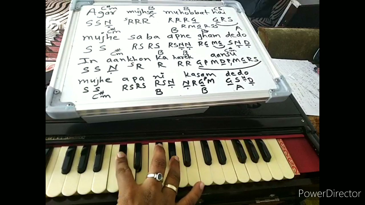Agar mujhse muhobbat hai Sargam Notation अगर मुझसे मुहब्बत है सरगम Harmonium
