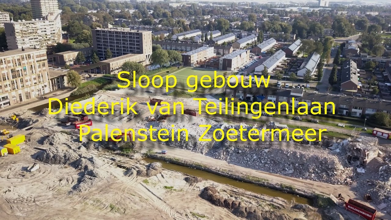 Demolition building Diederik van Teilingenlaan Zoetermeer Drone 4K