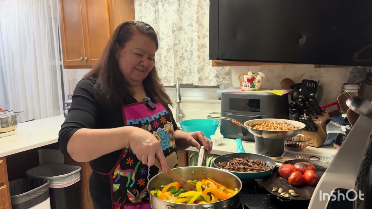 Receta de fajitas mixtas de pollo y bistec 🥩 🍗😋🫑🧅🌶️