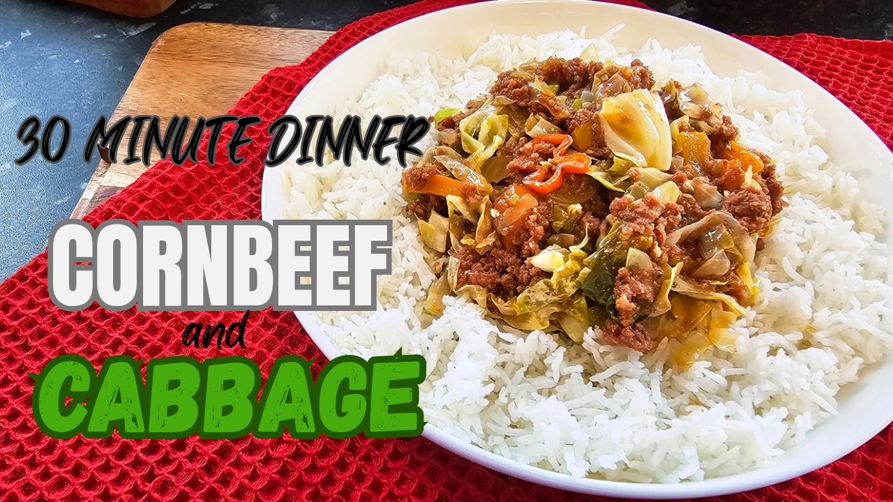 HOW TO COOK JAMAICAN CORNED BEEF AND CABBAGE| EASY 30-MINUTE DINNER