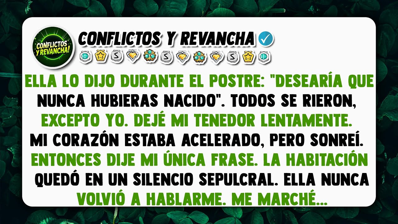Ella lo dijo durante el postre: 