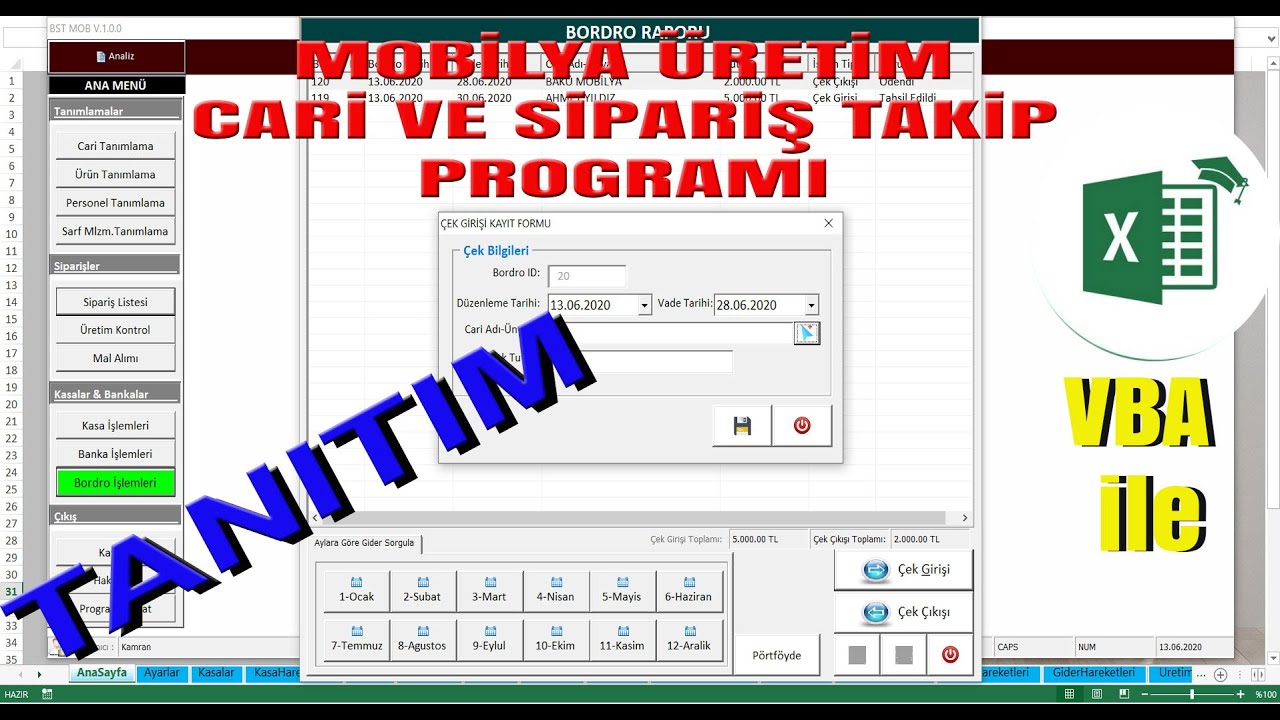 Mobilya Üretim Cari ve Sipariş Takip Programı -TANITIMI