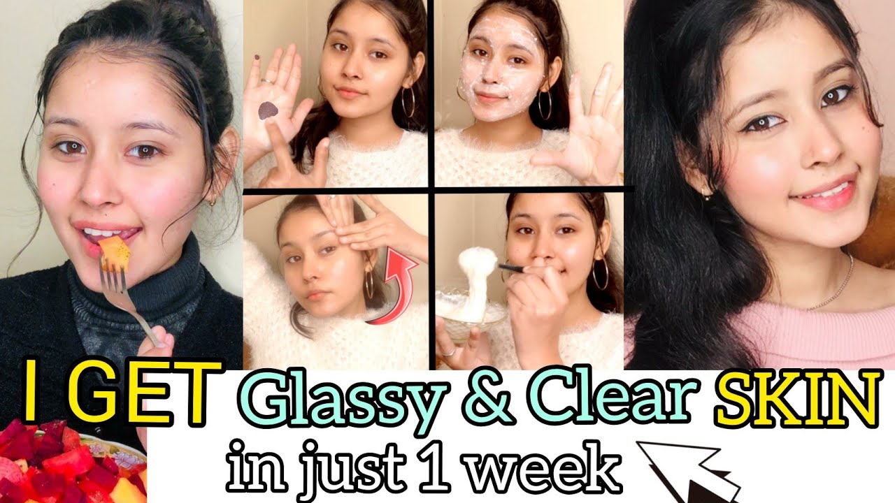 7 DAYS CHALLENGE😍 : Achieve GLASSY\ GLOWING skin with Natural Ingredients| TEENAGERS|100% Results💕