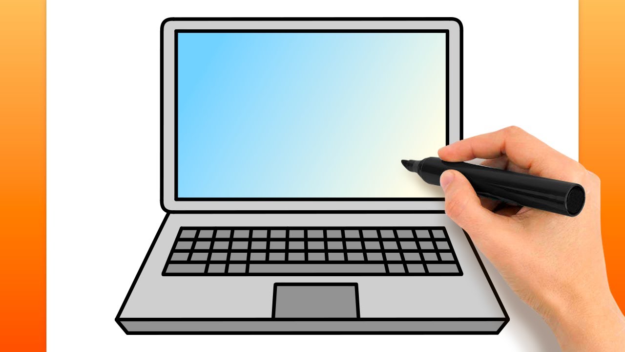 Comment Dessiner Un Ordinateur Portable (Tutoriel De Dessin Facile)