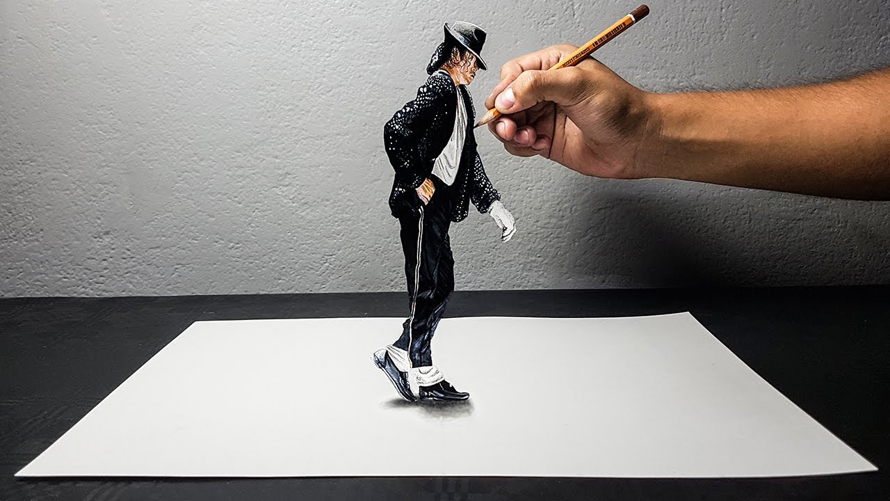 Disegno 3D di Michael Jackson | Moonwalk | - ART-CYO