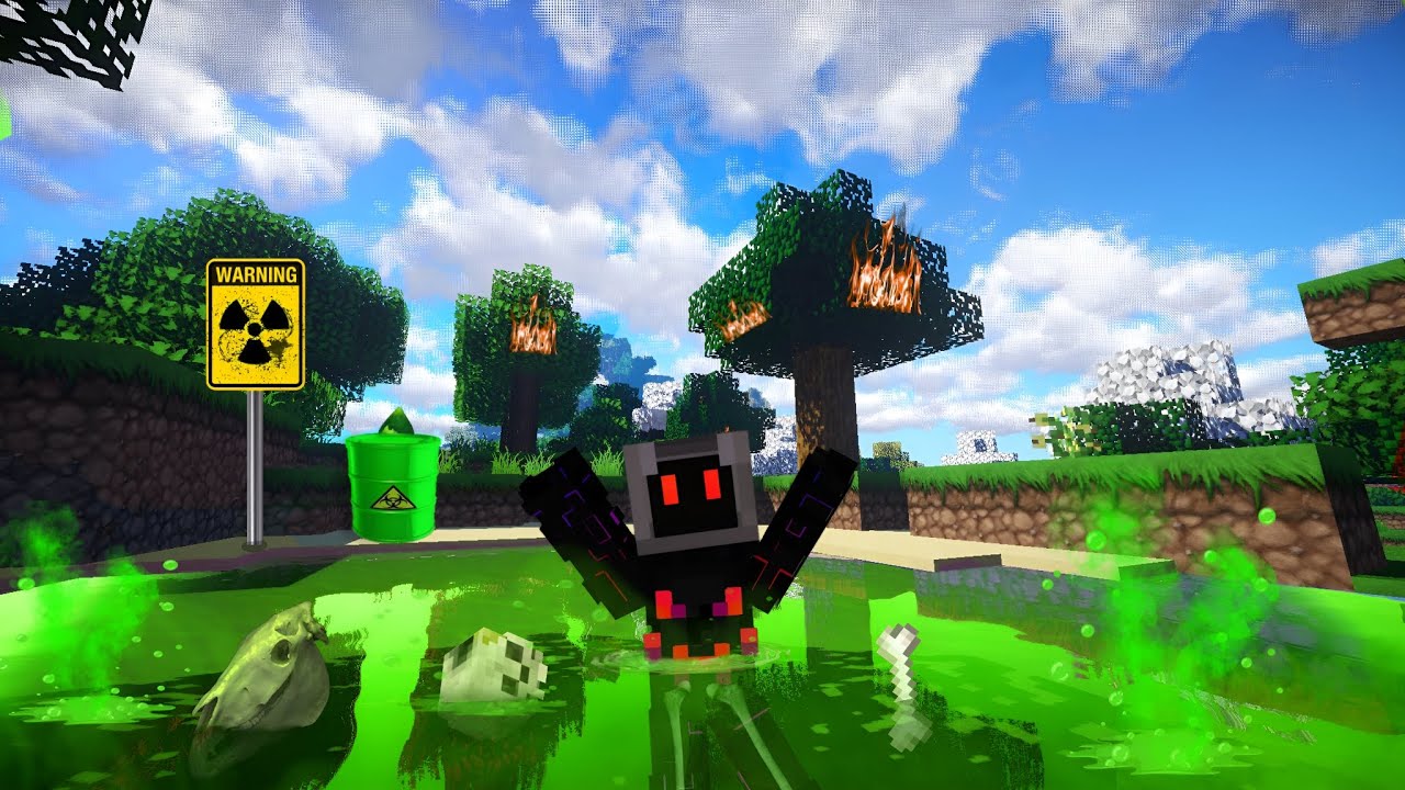 Minecraft မှာရှိတဲ့ အဆိပ်ရေကန် 💀⚠ | minecraft but water kill you !!