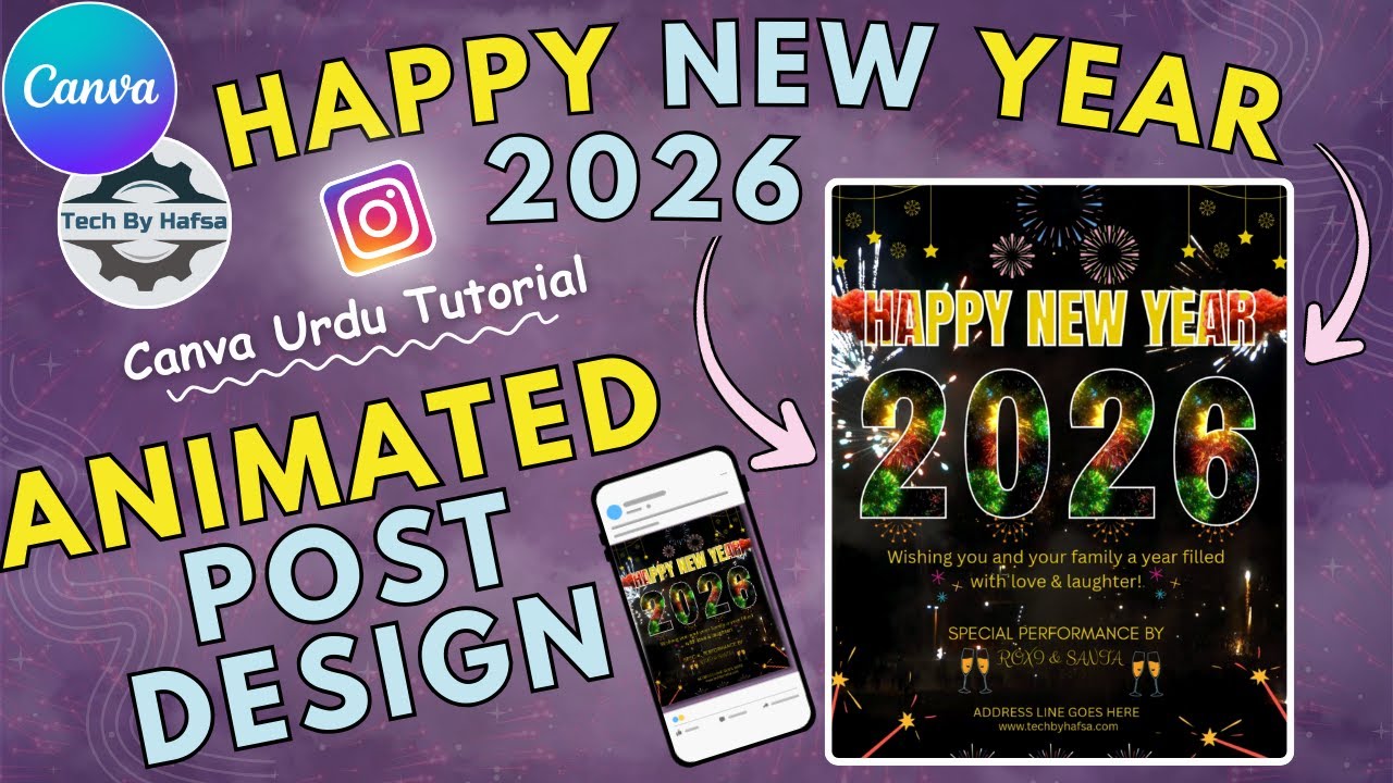 How I Created an Animated New Year 2026 Post for My Client in Canva