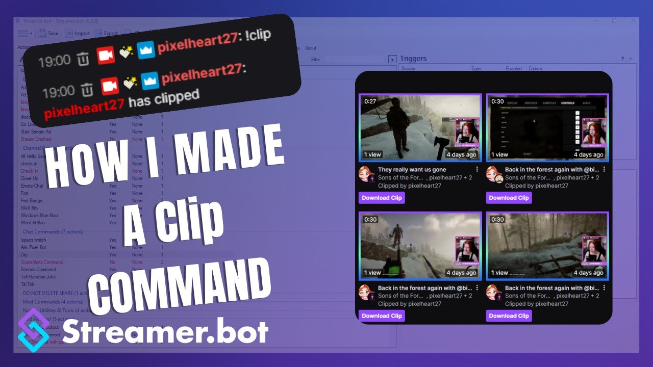 How to Create A Clip Command in Streamer.bot!