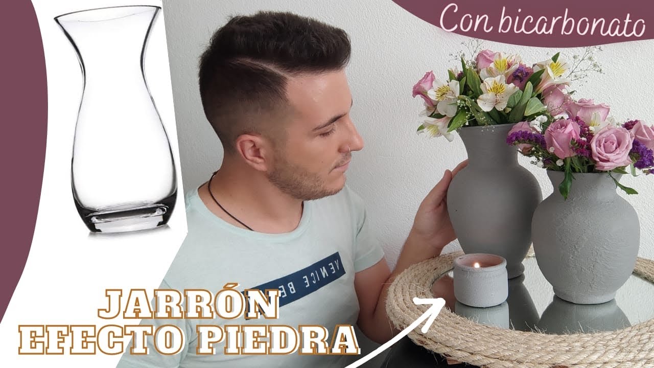 DIY🏺TRANSFORMA TUS JARRONES CON EL EFECTO BARRO ✅ EFECTO PIEDRA CON BICARBONATO | INCREÍBLE 😍