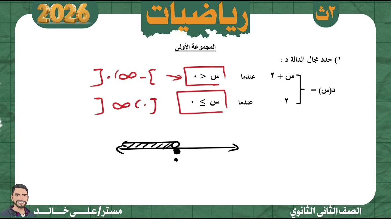 حل تقييم الأسبوع الثانى رياضيات عامه تانيه ثانوى ادبى 2026