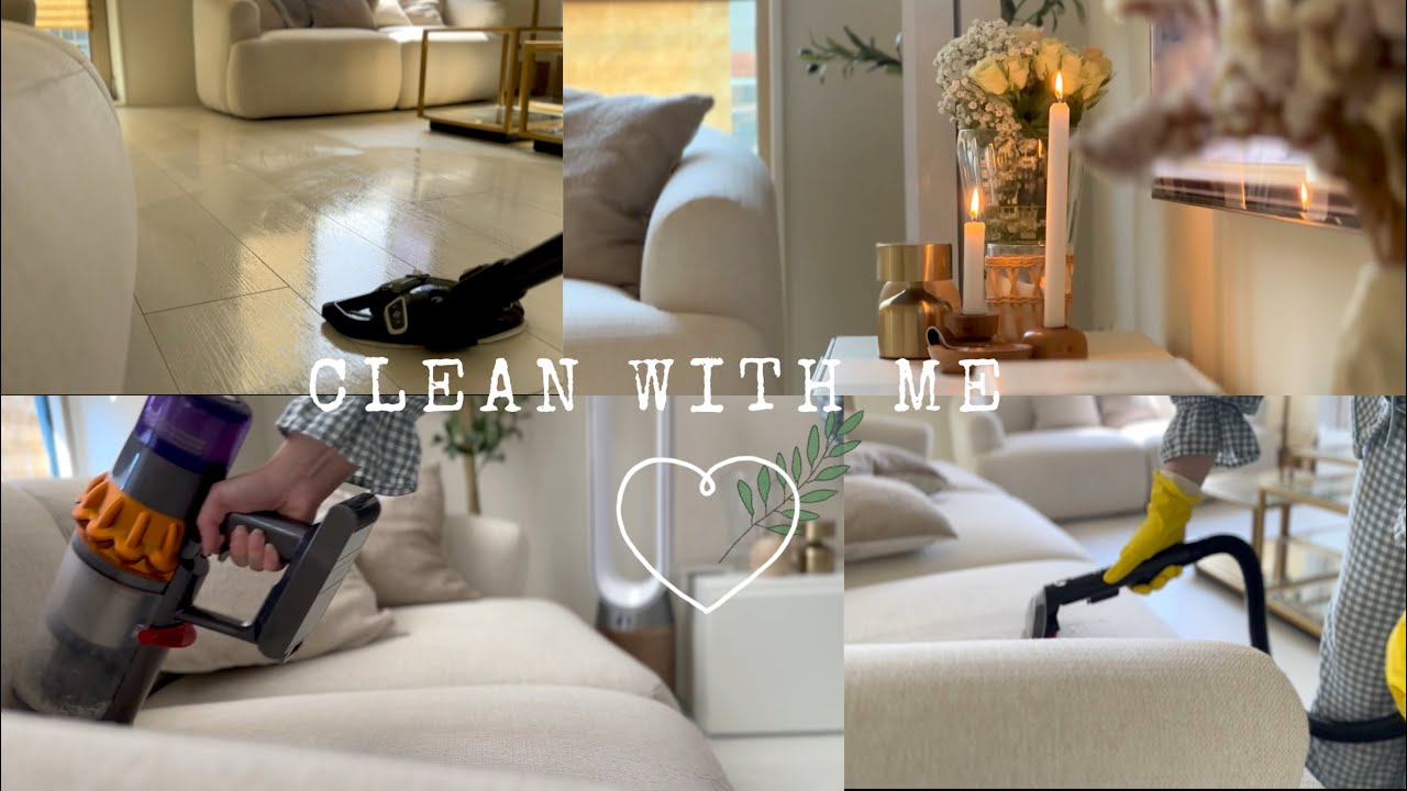 Deep Clean With Me 🧼 🧹My White Living Room in Our New Apartment ✨☁
