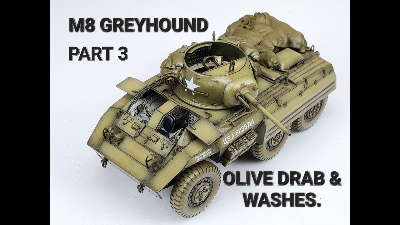 PART 3. How to paint realistic olive drab on to the Tamiya M8 Greyhound 1/35th Scale