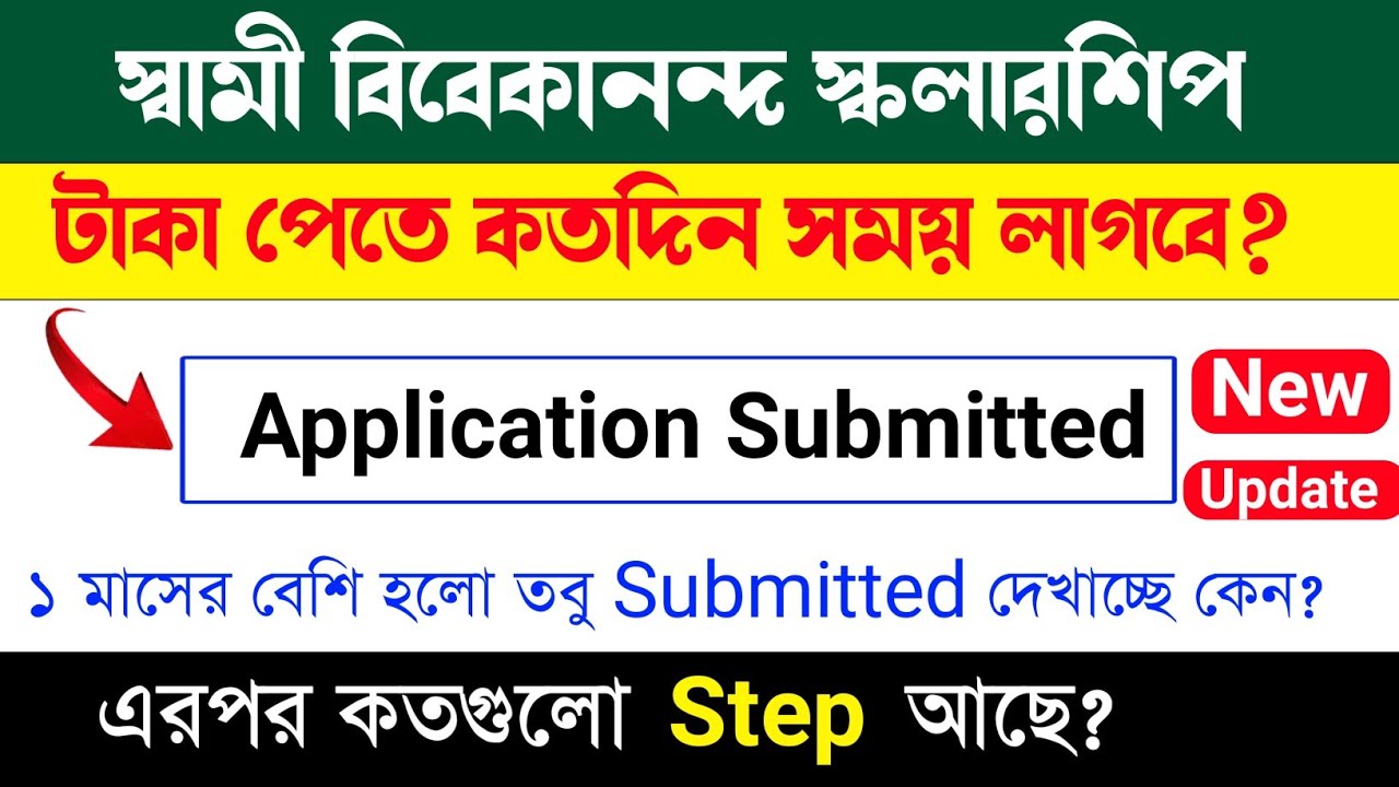 swami vivekananda scholarship application submitted | svmcm | application submitted | status