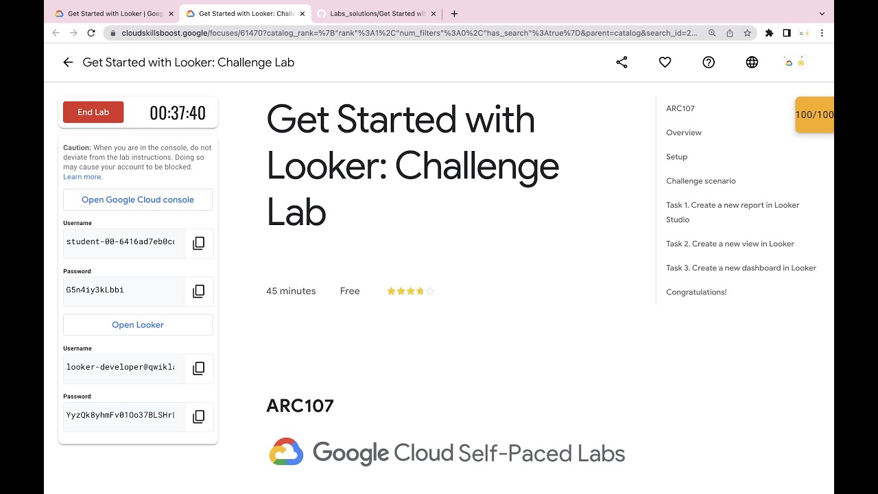 Get Started with Looker: Challenge Lab || #qwiklabs || #ARC107 ||  [With Explanation🗣️]