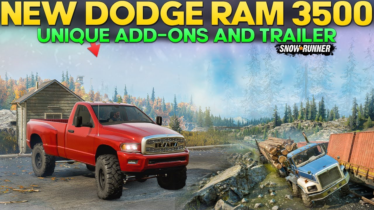 New Vehicle Dodge Ram 3500 in SnowRunner with Unique Addons an Trailers