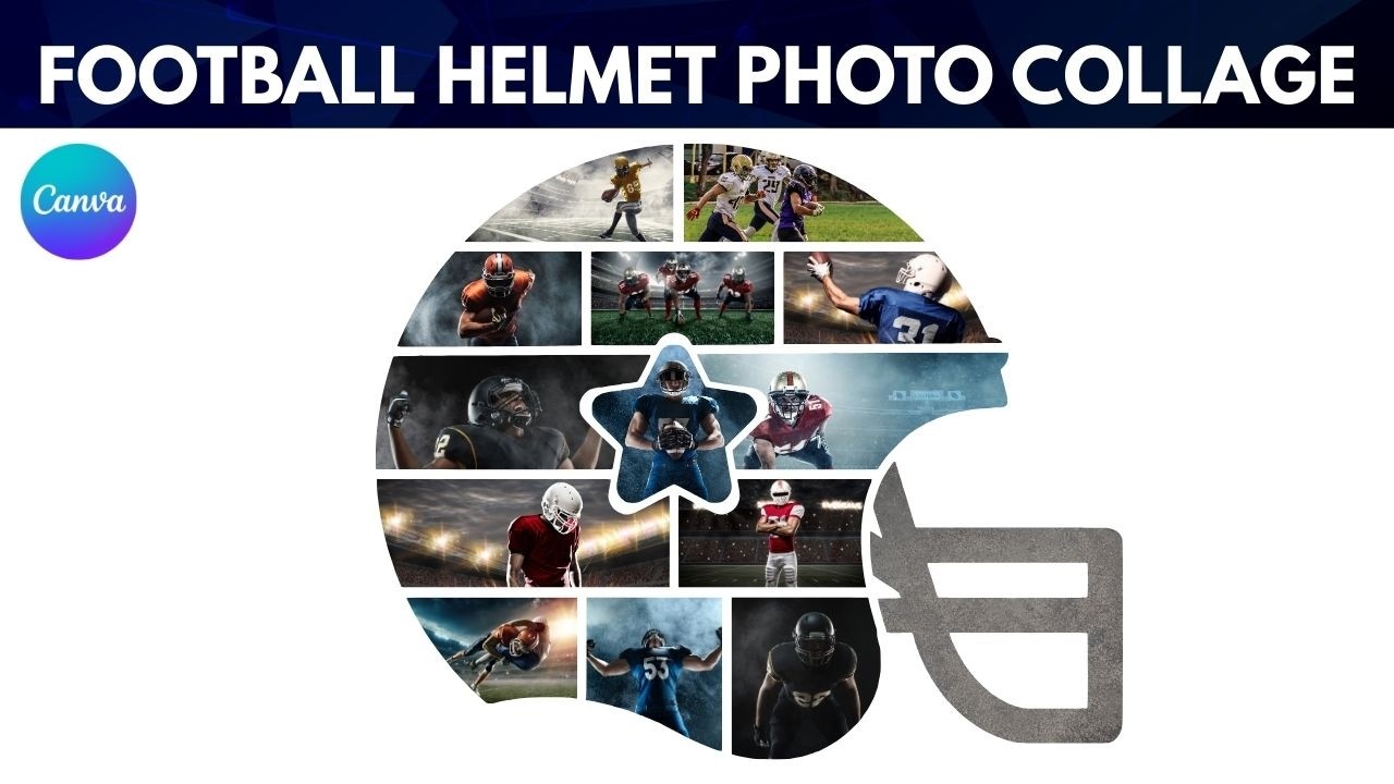 How to Create a Football Helmet Photo Collage in Canva | Step-by-Step Tutorial