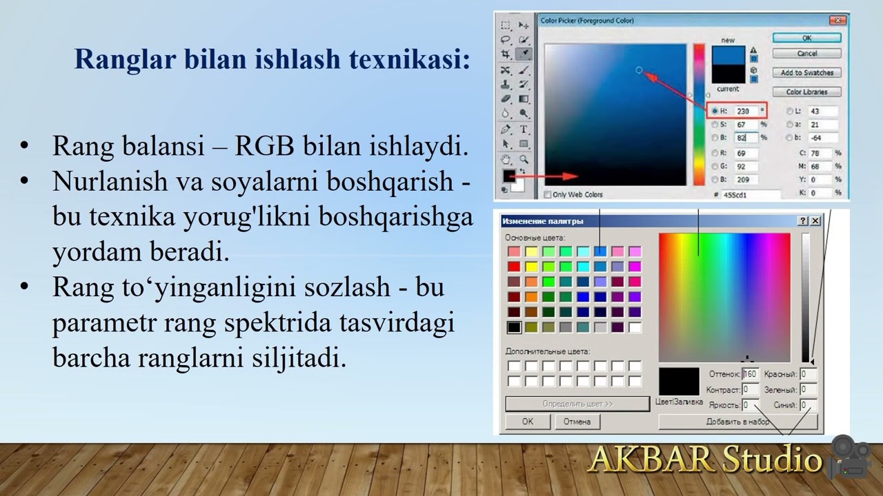 Adobe Photoshopda rang, qatlam, filtrlar. Animatsiyalar.