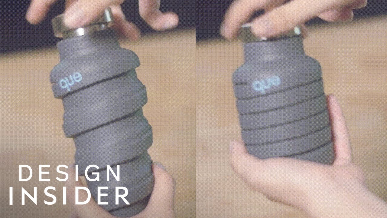 Eco-Friendly Water Bottle Collapses To Save Space