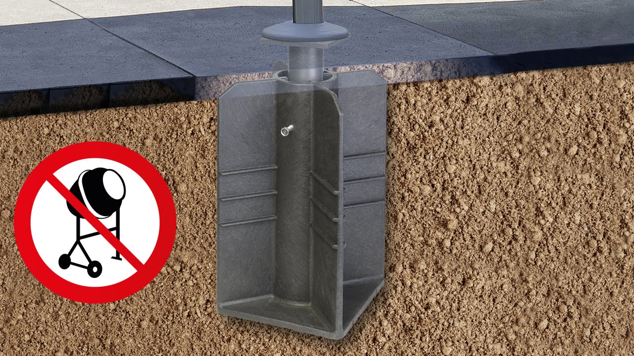 In-ground Parasol base for Free arm parasols- In-ground base Platinum