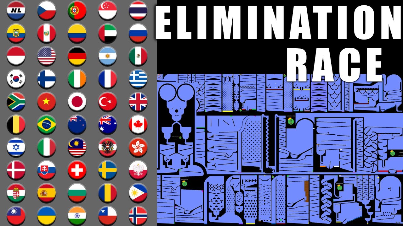 50 Countries Elimination Marble Race 8 in Algodoo \ Marble Race King