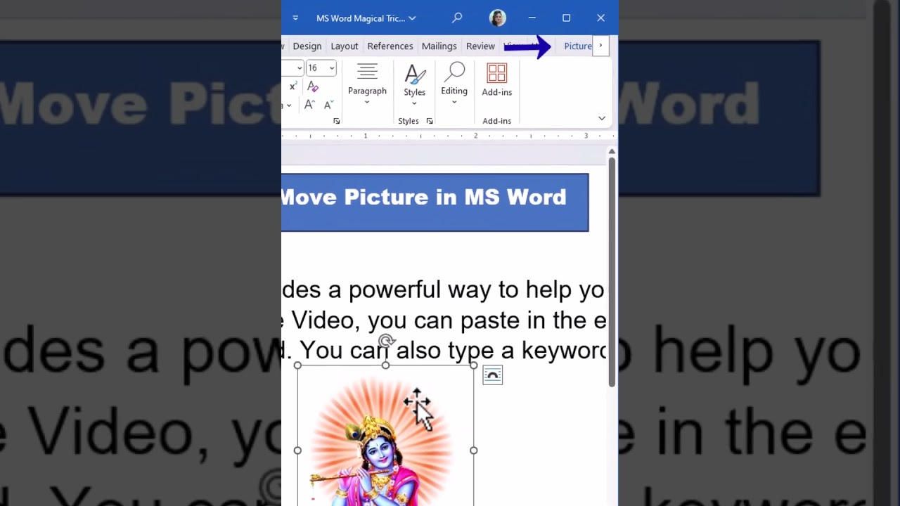 How to Move Picture in MS Word.