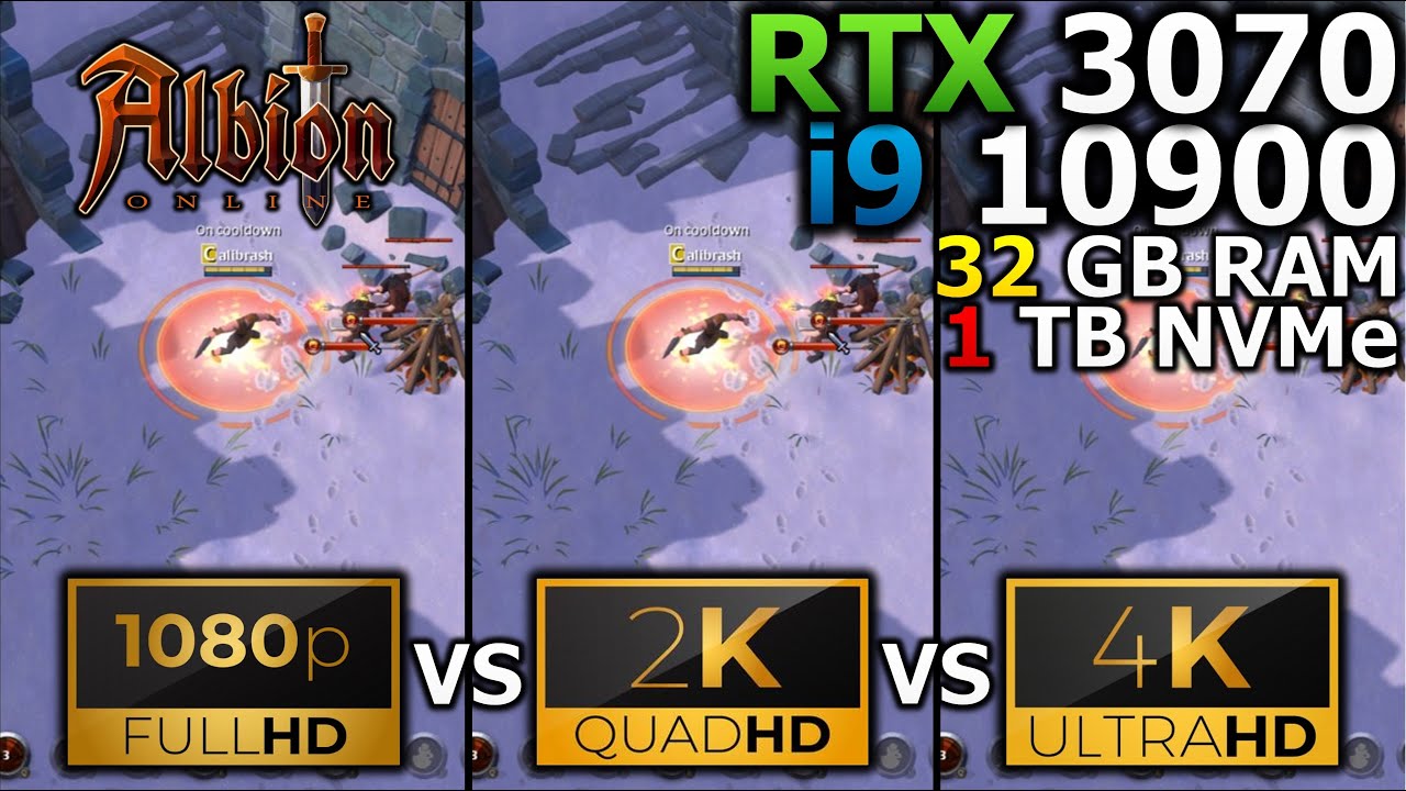 Albion ONLINE | 1080p vs 1440p vs 2160p | RTX 3070 | i9 10900 | 32GB RAM | 1TB NVMe