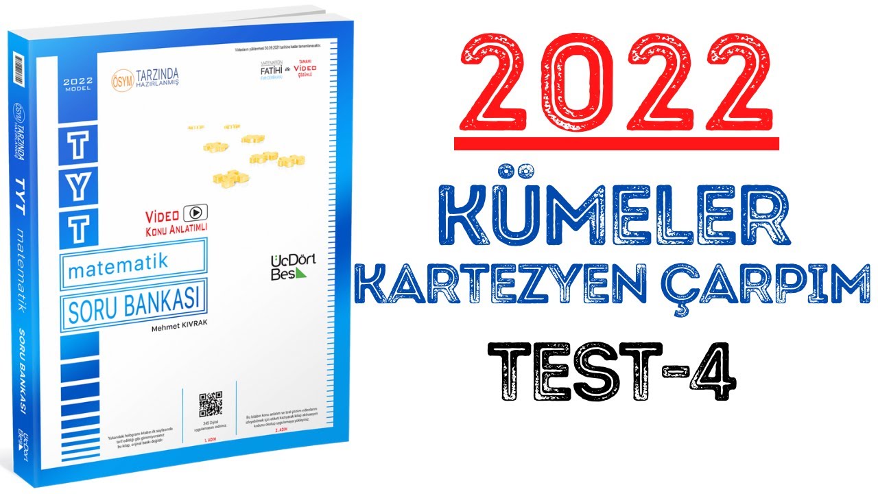 (2022)345 TYT MATEMATİK | KÜMELER-KARTEZYEN ÇARPIM TEST-4 | #yks2022 #tyt2022 #2022tayfa #345