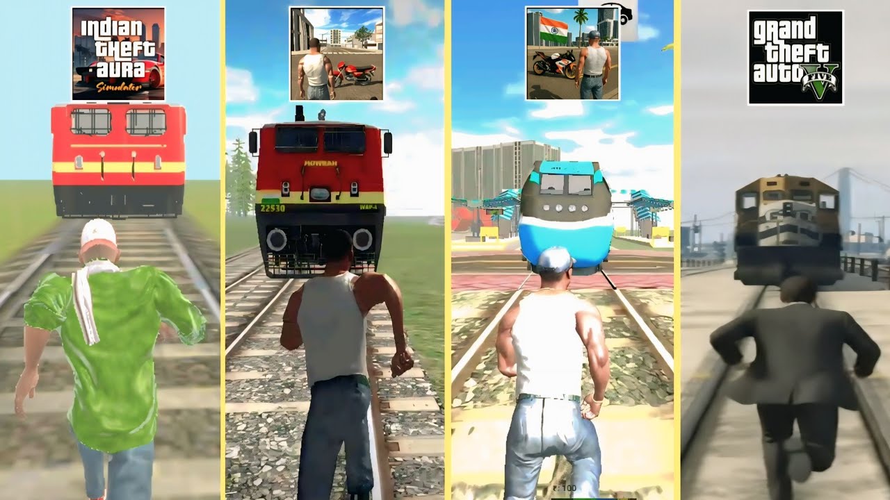 Getting Hit By The Train in GTA Games 😱 কোনটা realistic