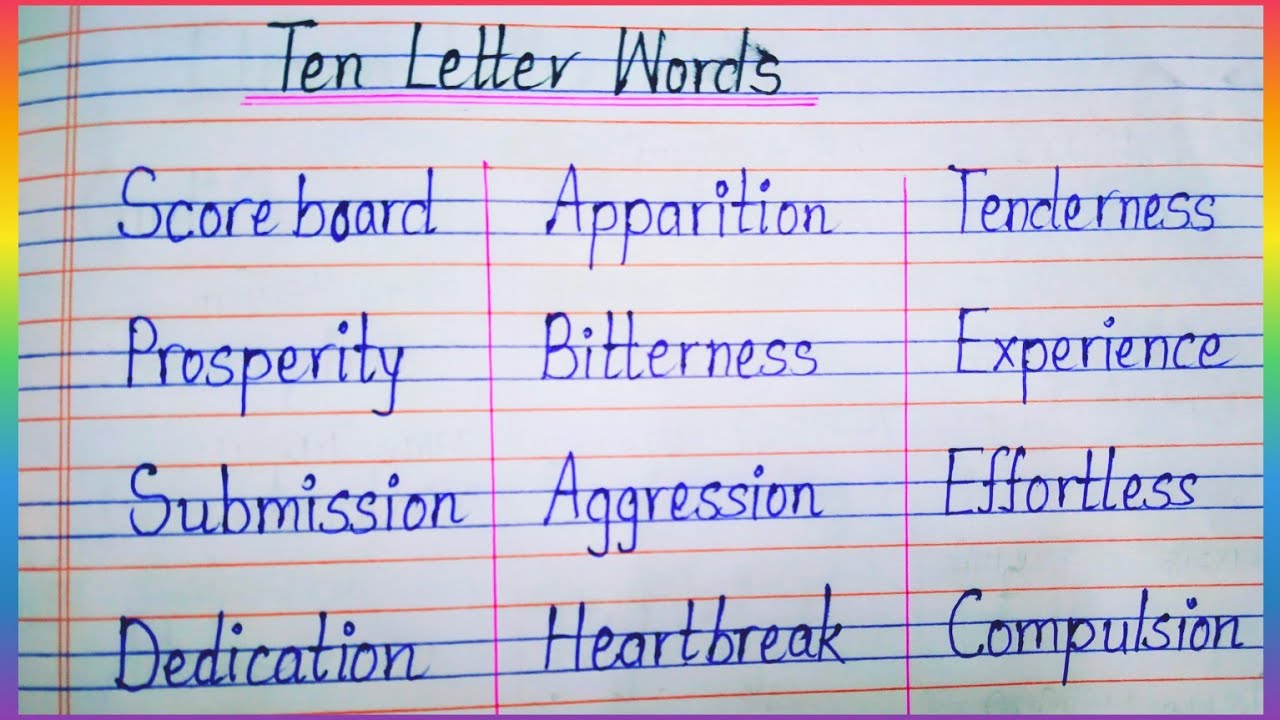 Ten Letter Words ll 10 Letter Words in English ll  200 words in english ll Handwriting