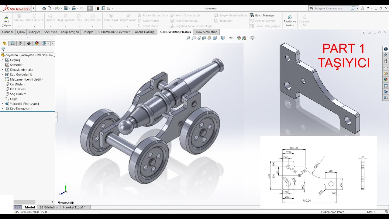 Solidworks Top Arabası Montaj PART 1