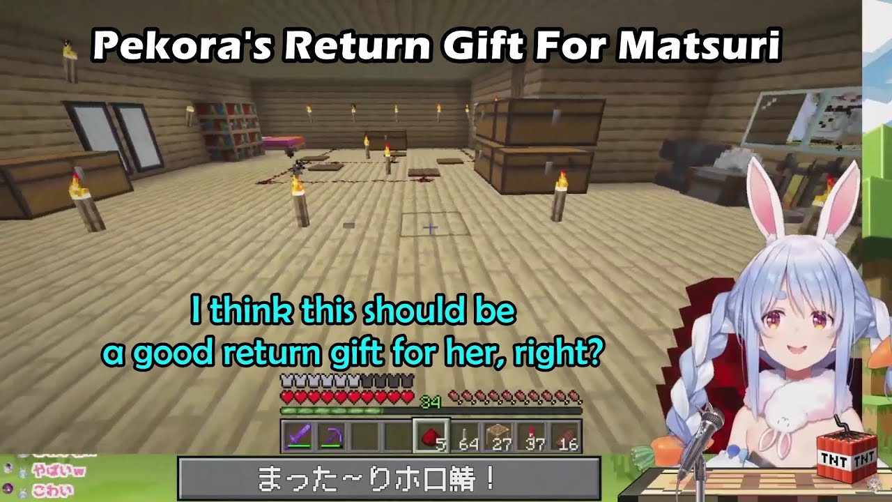 Pekora's Reaction To Matsuri's Gift And Setting Her Return Gift In Matsuri's House【Hololive Eng Sub】