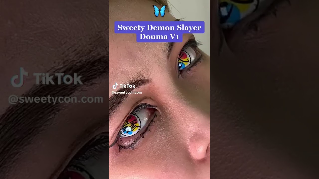 ✨Watch us recreate a Douma Cosplay Filter with our Douma Contact Lenses 🦋 || Douma Cosplay 🩸👀