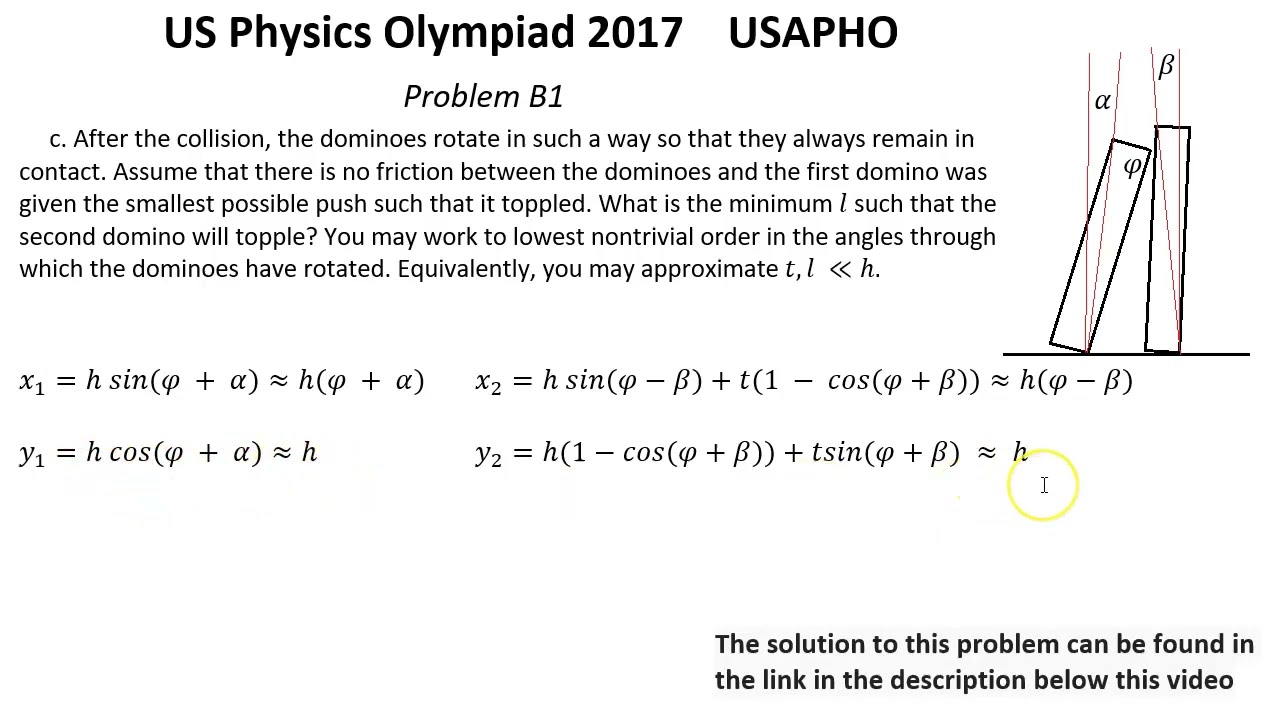 US  Physics Olympiad 2017 USAPHO Solution for Problem B1. Mechanics. Mixt topics