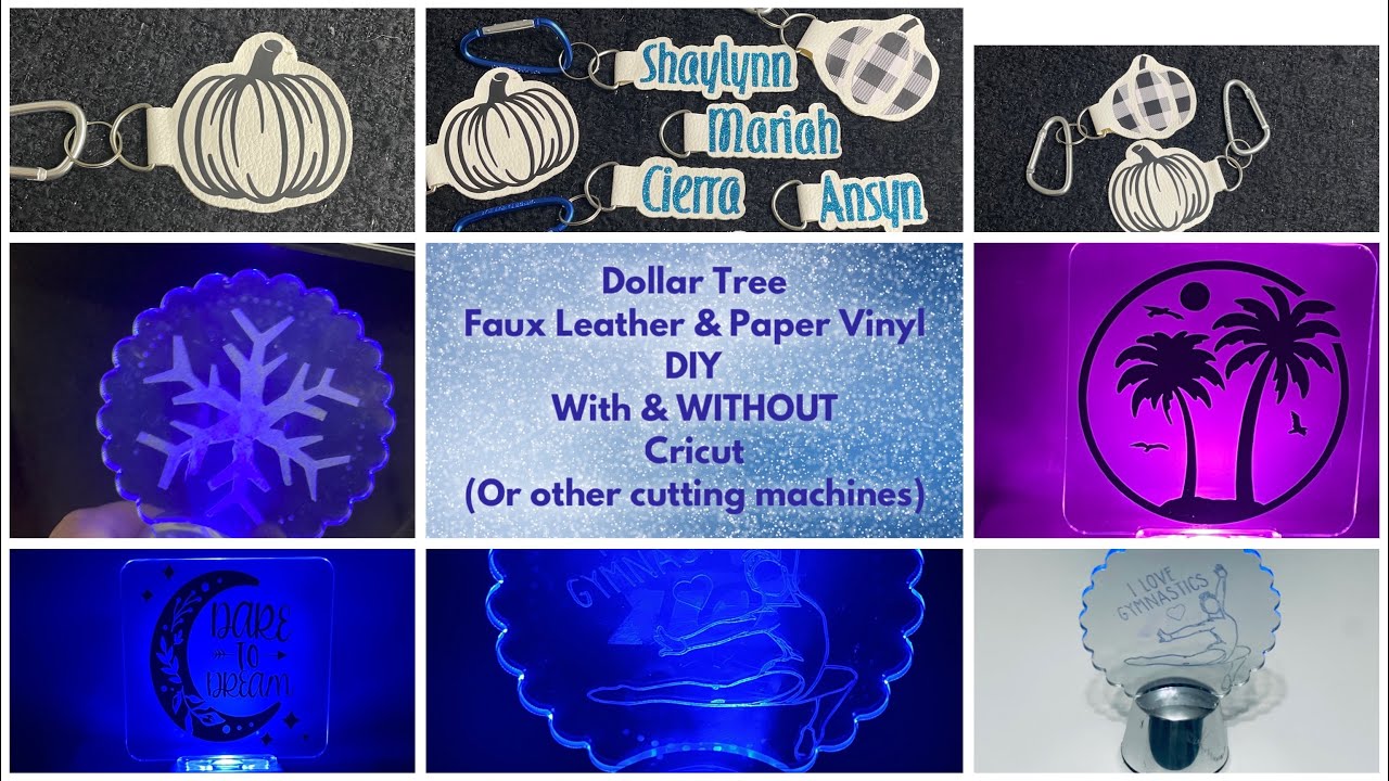 Dollar Tree DIY. Vinyl & Faux leather WITH and WITHOUT cutting machine.