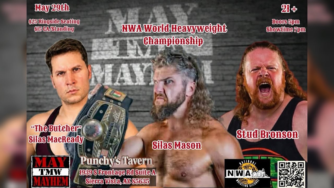 Thunder Mountain Wrestling 5/29/26 - Silas MacReady Vs Stud Bronson Vs Silas Mason (NWA Title Match)