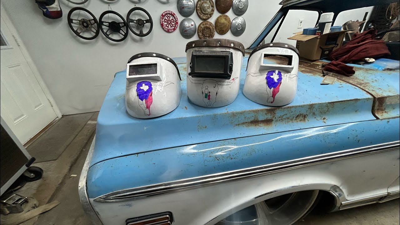 How to chop your sugar scoop welding hood👨🏻‍🏭 #outlawleather #weldinghelmet #weldtheworld
