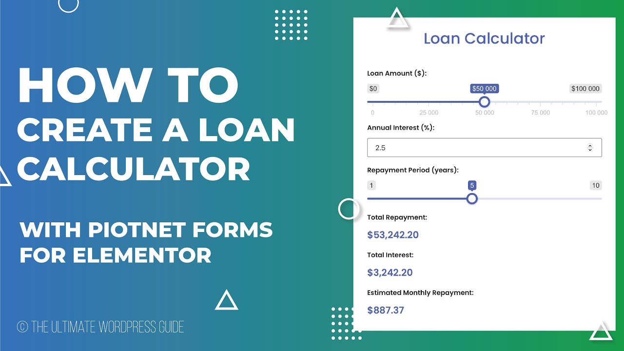[HOT] Create a Loan Calculator with the Piotnet Form Builder