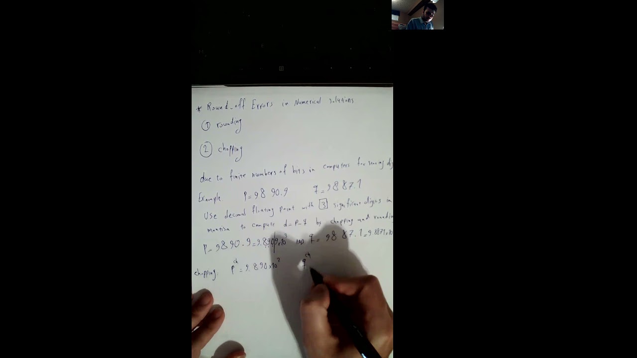 Round Off Errors including chopping and rounding