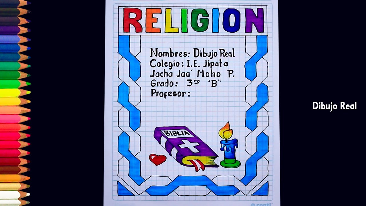 NUEVA caratula bonito para RELIGION primaria
