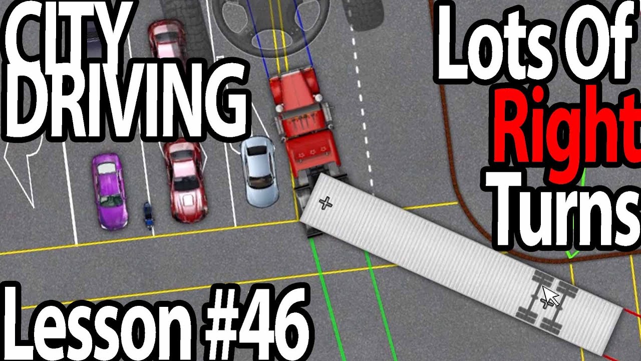Урок вождения 46 — Вождение в городе, повороты налево и направо